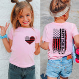 American 250th Anniversary Kid National Flag Love Printed Casual Short Sleeve T-Shirt