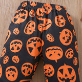 1-6Y Kid Baby Boy Girl Halloween Full Print Loungewear Pajamas Suits 2 Pcs Set