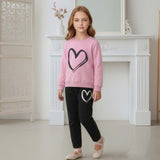 1-6T Kid Girl Ins Love Long-sleeved Fashion Suit 2 Pcs Set
