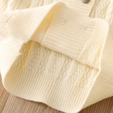 1-6T Kid Baby Girls Knitted Lapel Cardigan Cartoon Suits 2 Pcs Set