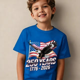 Kid Boy Girl US Free Eagle Printed Independence Day T-Shirts