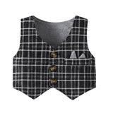 Baby Boy Autumn Long-sleeved Fart Bow Tie Plaid 5 Pcs Set