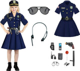 3-10Y Kid Girl Halloween Police Uniform Suit Multiple Pcs Set
