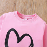 1-6T Kid Girl Ins Love Long-sleeved Fashion Suit 2 Pcs Set