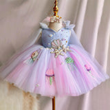 1-12T Kid Baby Girl Piano Playing Cute Tutu Dress