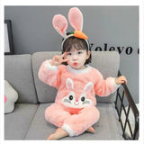 Kid Baby Girls Pajamas Flannel Pajamas Autumn Winter Home Wear