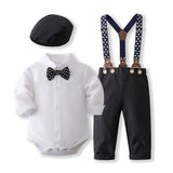 0-24M Baby Boy British Style Gentleman Spring Autumn Suit 5 Pcs Set