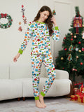 Family Matching Christmas Deer Snowman Snowflake Parent-child Printed Loungewear Pajamas