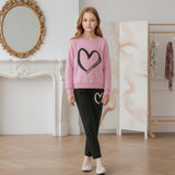 1-6T Kid Girl Ins Love Long-sleeved Fashion Suit 2 Pcs Set