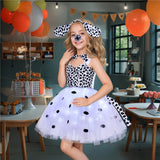 1-10T Kid Baby Girl Loyal Dog Dalmatian LED Light Mesh Luminous Princess Dresses