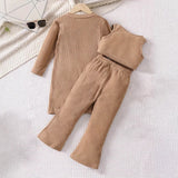 INS Girls Autumn Fashion Vest Pants Solid Color Long Sleeve Jacket Children's Casual Fashion Suit