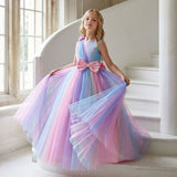 Kid Girl Sleeveless Banquet Party Mesh Princess Dresses