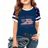 Kid Boy Girl USA Independence Day 250th Anniversary Casual  Loose T-Shirt Top