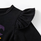 2-7Y Kid Baby Girl Halloween Holiday Flying Sleeves Long Sleeves Dresses