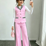 Girls' Fashion Suit, Foreign Suit, Vest, Jacket and Trousers Two-piece Suit