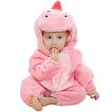 3M-5T Kid Baby Boy Girl Flannel Dinosaur Cartoon Hooded Climbing Loungewear Pajamas