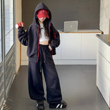 4-14T Kid Girls Long Sleeve Hugh Sports Hooded Suits 2 Pcs Set