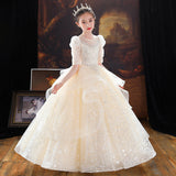 Kid Girl Birthday Princess Wedding Host Piano Performance Dresses