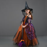 Halloween Children's Costume Girl Skirt Spider Witch Costume Stage Show Cosplay