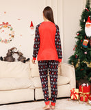 Family Matching Alphabet Snowflake Deer,Christmas Parent-child Loungewear Pajamas
