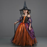 Halloween Children's Costume Girl Skirt Spider Witch Costume Stage Show Cosplay