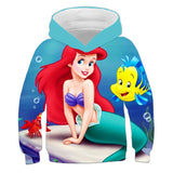 1-12T Kid Baby Girl Mermaid 3D Digital Printing Hoodie