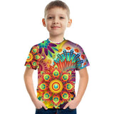 Kid Boy Geometric Graffiti 3D Digital Printing Casual T-shirt
