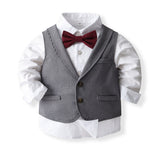 6M-5T Kid Baby Boys Suit Autumn Performance 4 Pcs Set