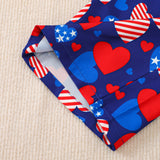 Kid Baby Girl Summer Short-sleeved Independence Day Two-piece Set