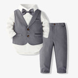 0-3Y Baby Boy Gentleman Fart-wrapped New Year Banquet 4 Pcs Set