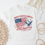 Kid Boy Girl USA Independence Day Fashion Short Sleeve T-Shirt Summer Top
