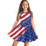 Independence Day 250th Anniversary Flag Print Girl Vest Dress