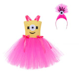 Kid Baby Girl Halloween Minions Party Performance Puffy Dresses
