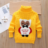1-6T Kid Baby Girl Boy Long-sleeved Cartoon Turtleneck Knitted Sweater