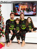 Family Matching Parent-Child 3D Printing Christmas Crew Neck Long Sleeve Pajama Homewear