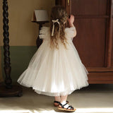 Kid Baby Girl Formal Patchwork Fluffy Gauze Princess Summer Dress
