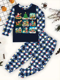 Flame Retardant and Fireproof Fabric Children's Long-sleeved Pajamas Set Loungewear