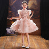 Kid Princess Catwalk Piano Flower Performance Dresses