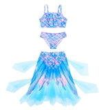 2-10T Kid Girl Mermaid Swimsuit Princess Beach Bikini 3 Pcs/set