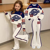 3-12T Kid Girl Suits Youth Fashion Trends Long Sleeves Suits 2 Pcs Set