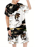 2026 New Sports Style Round Neck Short-sleeved Shorts Set Is Loose and Comfortable