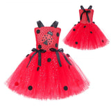 1-10T Kid Baby Girl Halloween Ladybug Party Mesh Tutu Dresses