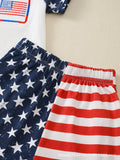 Baby Boy Girl Summer Independence Day Short T-Digital Printed 2 Pcs/set