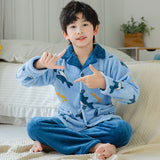 Kid Baby Boy Flannel Loungewear Autumn Winter Pajamas