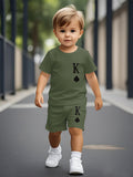 2026 New Sports Style Round Neck Short-sleeved Shorts Set Is Loose and Comfortable