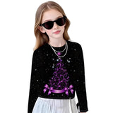 Fashion Versatile High Quality Checked Girls Short Crew Neck Long Sleeves