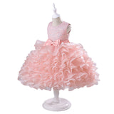 Kid Gir Piano Performance Princess Sequined Puff Dress