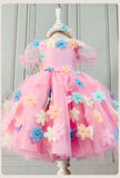 Kid Girl European American Flower Mesh Princess Sweet Dresses