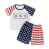 Baby Boy Girl Summer Independence Day Short T-Digital Printed 2 Pcs/set