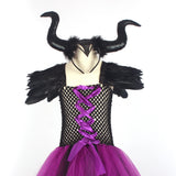 Halloween Feather Shoulder Kids Dress Festive Cosplay Costume